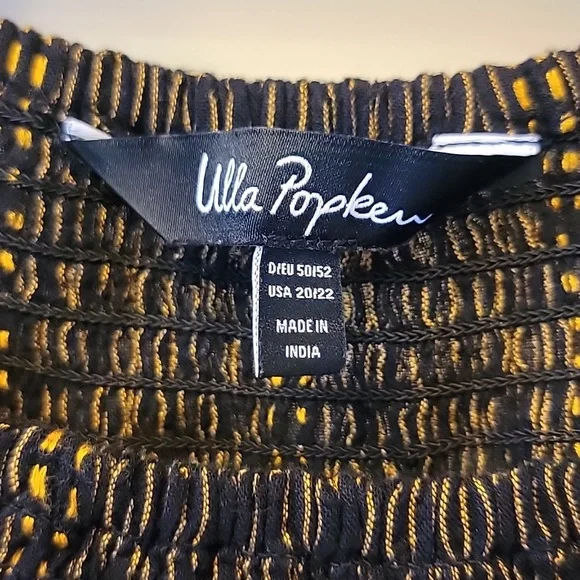 Ulla Popken Black & Yellow Embroidered Boho Cap Sleeve Maxi Dress 20/22 - Picture 4 of 11